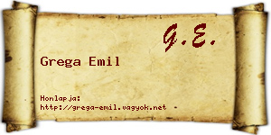 Grega Emil névjegykártya